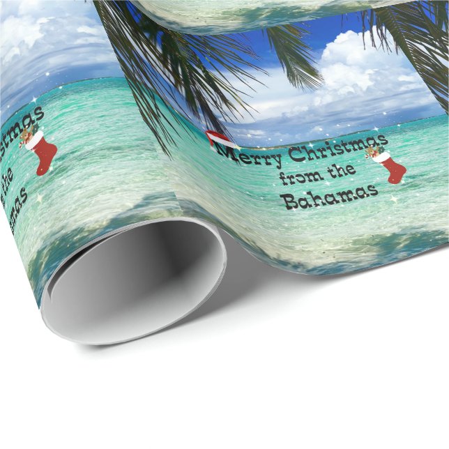 Merry Christmas from the Bahamas Wrapping Paper (Roll Corner)