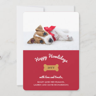Merry Christmas from the Dog Red with Photo Holiday Card