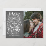 Merry Christmas From The Future Mr. and Mrs. Photo Holiday Card<br><div class="desc">Featuring our original calligraphy lettering.</div>