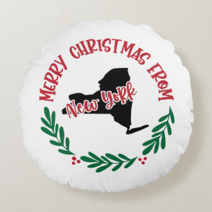 Merry Christmas From the New York Round Cushion