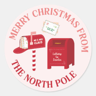 Merry Christmas from the North Pole Classic Round Sticker