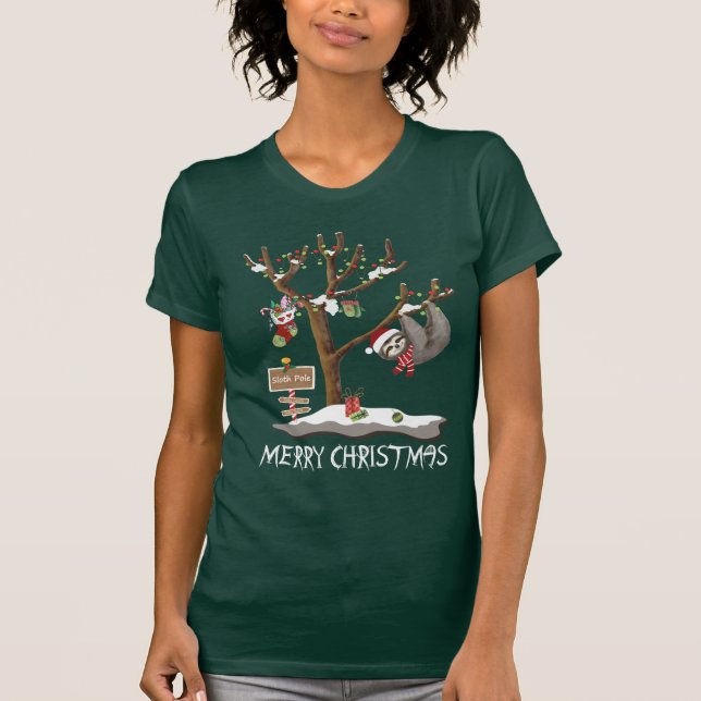 MERRY CHRISTMAS FROM THE SLOTH POLE Women's T-Shirt (Front)