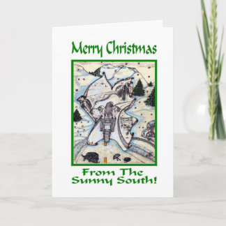 Merry Christmas From The Sunny South Biker Greetin Holiday Card