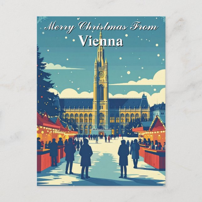 Merry Christmas from Vienna Austrian Market Postcard (Front)