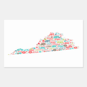 Merry Christmas from Virginia Rectangular Sticker