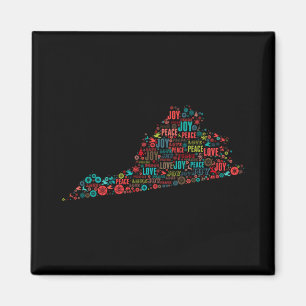 Merry Christmas From Virginia T Shirt Magnet