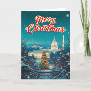 Merry Christmas From Washington Dc Vintage Retro  Holiday Card