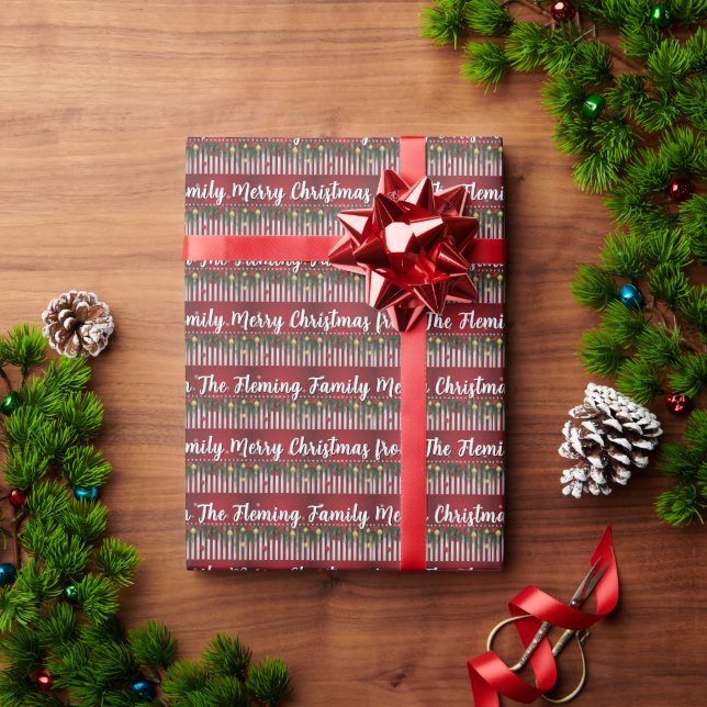 Merry Christmas from (Your name) Wrapping Paper (Holiday Gift)