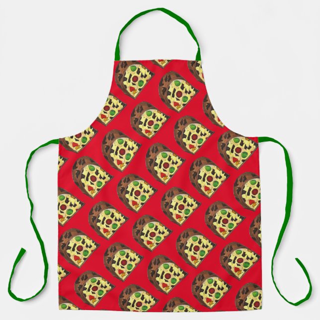 Merry Christmas Fruit Cake Fruitcake Slice Holiday Apron (Front)