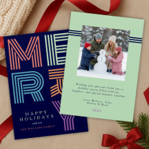 Merry Christmas Fun Bold Colourful Typography Phot
