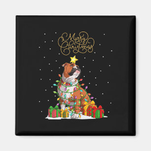 Merry Christmas Fun Xmas Christmas English Bulldog Magnet