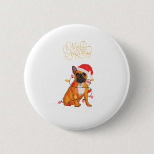 Merry Christmas Fun Xmas Christmas French Bulldog 6 Cm Round Badge