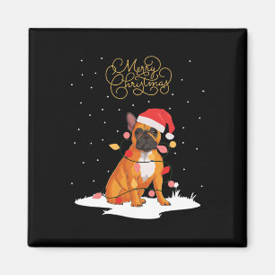 Merry Christmas Fun Xmas Christmas French Bulldog  Magnet