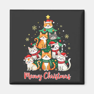 Merry Christmas Funny Catmas Kitten Xmas Tree  Magnet