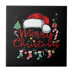 Merry Christmas Funny Christmas Matching Classic Tile