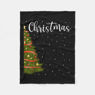 Merry Christmas Funny Christmas Tree Couples Match Fleece Blanket