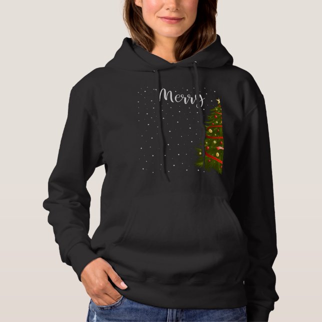 Merry Christmas Funny Christmas Tree Couples Match Hoodie (Front)