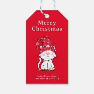 Merry Christmas Funny Cute Christmas Cat Gift Tags