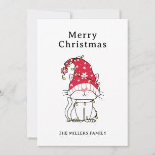 Merry Christmas Funny Cute Christmas Cat Holiday Card