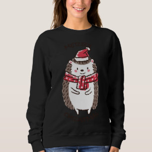 Merry Christmas Funny Cute Hedgehog Santa Hat Star Sweatshirt