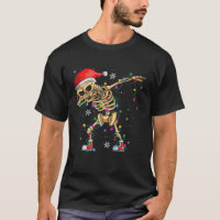 Merry Christmas Funny Dabbing Santa Skeleton Xmas