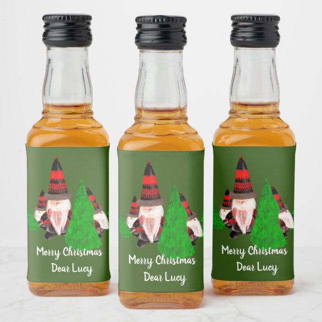 Merry Christmas, Funny Dwarfs Personalise Liquor Bottle Label (Bottles)