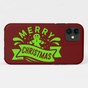 MERRY CHRISTMAS funny gingerbread man Case-Mate iPhone Case