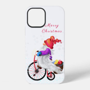 Merry Christmas - Funny Gnome with Bike and Gifts  iPhone 12 Case