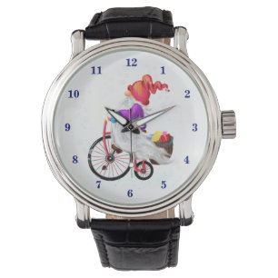 Merry Christmas - Funny Gnome with Bike and Gifts  Watch