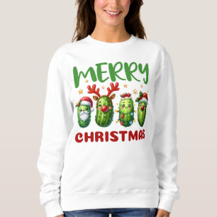 Merry Christmas Funny Holiday Pun Adorable Pickle Sweatshirt