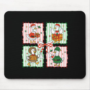 Merry Christmas Funny Merry Goosemas Christmas Sil Mouse Pad