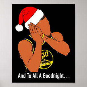 Merry Christmas Funny Night Night Sketll Player Sp Poster