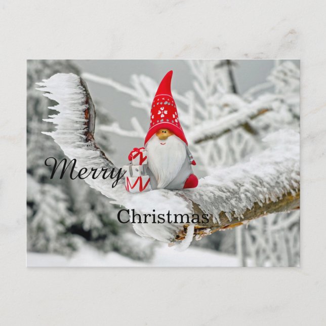 Merry Christmas Funny Quote With Black Text  Holiday Postcard (Front)