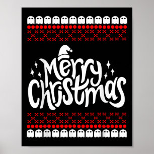 Merry Christmas Funny Retro Gamer Xel Arcade Humor Poster