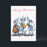 Merry Christmas - Funny Romantic Mouse Band - Fun<br><div class="desc">Merry Christmas - Funny Romantic Mouse Band - Cartoon Animal Drawing Mouses Love Music - Choose / Add Your Unique Text / Colour - Make Your Cpecial Gift - Resize and move or remove and add elements / text with customisation tool ! - Drawing and Design by MIGNED. You can...</div>
