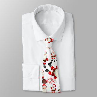 "Merry Christmas" Funny Santa Art Pattern Tie