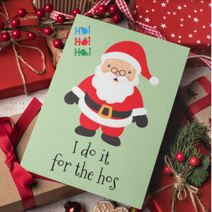 Merry Christmas Funny Santa Do it for the Hos Holiday Card