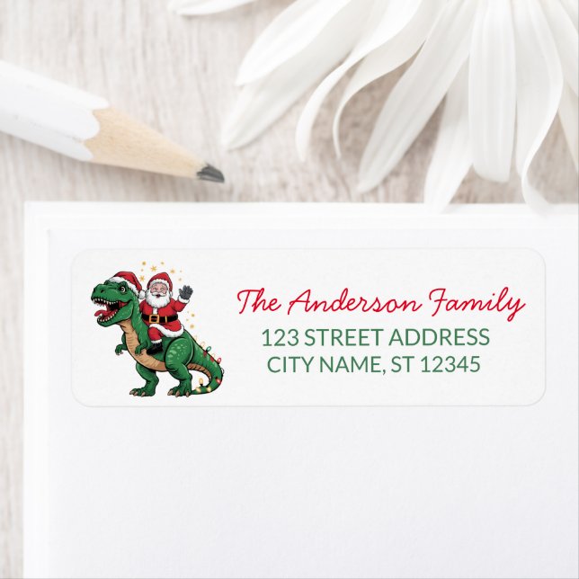 Merry Christmas Funny Santa riding a dinosaur      (Insitu)