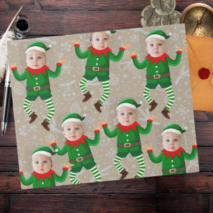 Merry Christmas Funny Santa's Elves Custom Face Wrapping Paper