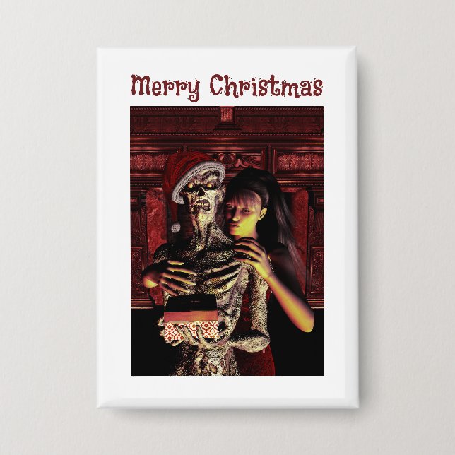 Merry Christmas. Funny skeleton with woman (Front)