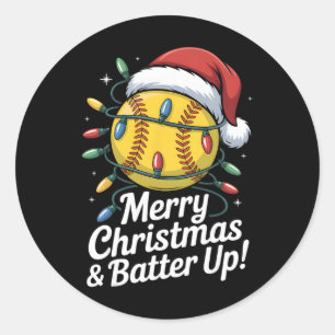 Merry Christmas Funny Softll Santa Hat Holiday Classic Round Sticker