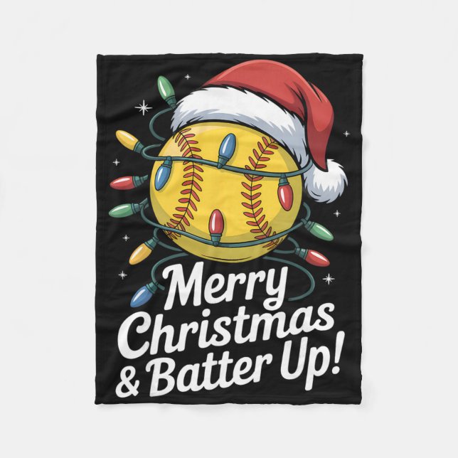Merry Christmas Funny Softll Santa Hat Holiday  Fleece Blanket (Front)