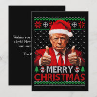 Merry Christmas Funny Trump Santa Hat Ugly Xmas