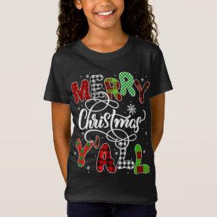 Merry Christmas Funny Ya'll Xmas Buffalo Plaid Men T-Shirt