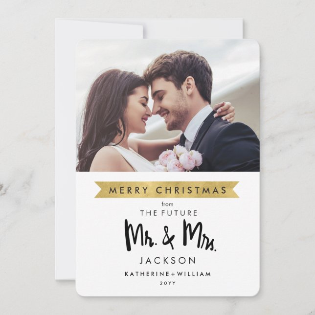 Merry Christmas | Future Mr. and Mrs. Photo Card (Front)