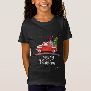 Merry Christmas Garden Gnome Red Truck T-Shirt