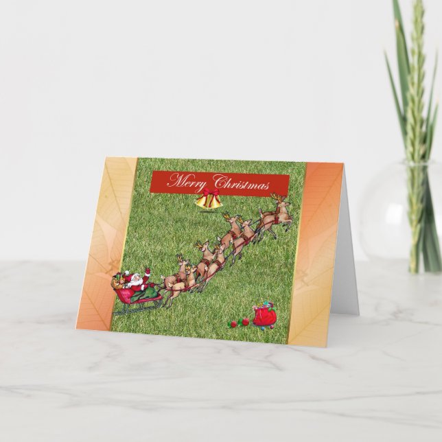 Merry Christmas gardener lawn care landscape Holiday Card (Front)
