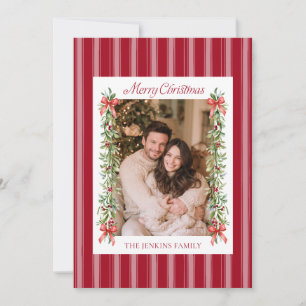 Merry Christmas Garland Photo Greeting Card