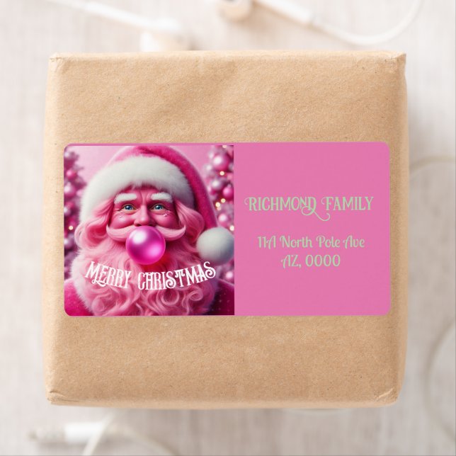 Merry Christmas Gay Retro Pink Bubble Gum | Custom (Insitu)