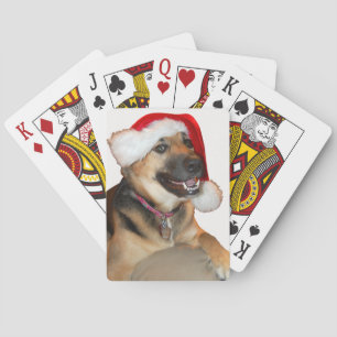 Merry Christmas German Shepherd Playing Cards